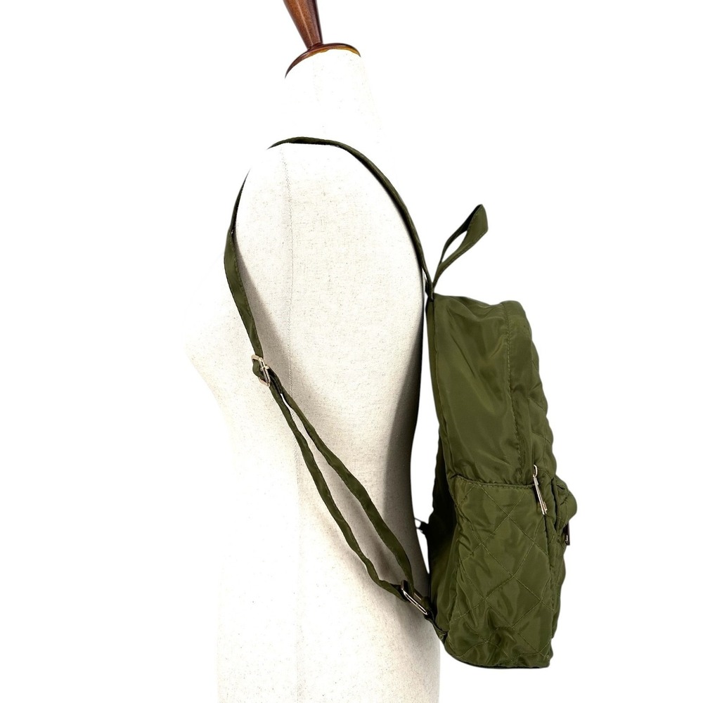 ATMOSPHERE Quilted Backpack Olive Green Adjustable Straps Exterior Pockets
